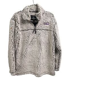 Boxercraft LSU Sherpa Fleece Pullover Womens Large 1/4 Zip Soft Cozy Louisiana